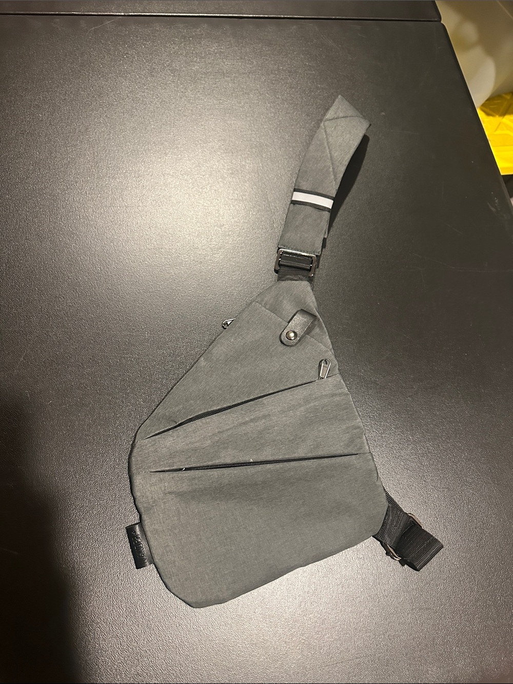 Men's Gray Sling Belt Bag - Unbranded Minimalist Crossbody